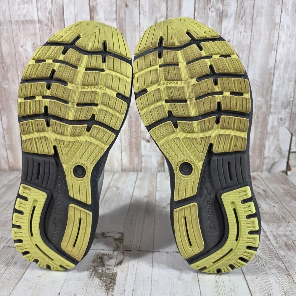 Brooks Ghost 16 Mens Running Shoes Grey Lime Extra Wide 4E 1104184E040 Size 13